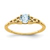 10k 4.5mm Round March/ Aquamarine Celtic Knot Size 7 Birthstone Ring
