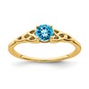 10k 4.5mm Round December/ Blue Topaz Celtic Knot Size 7 Birthstone Ring
