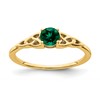 10k 4.5mm Round May/ Lab-Created Emerald Celtic Knot Size 7 Birthstone Ring