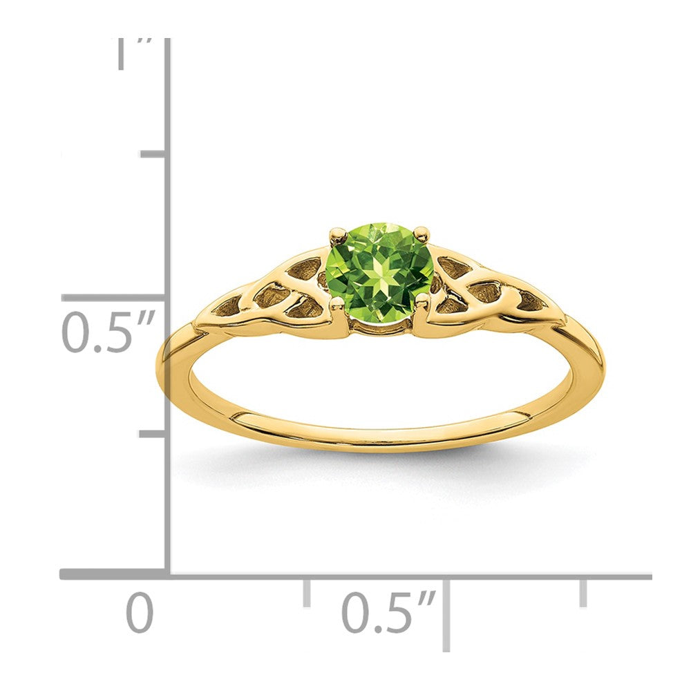 10k Peridot Celtic Knot Ring