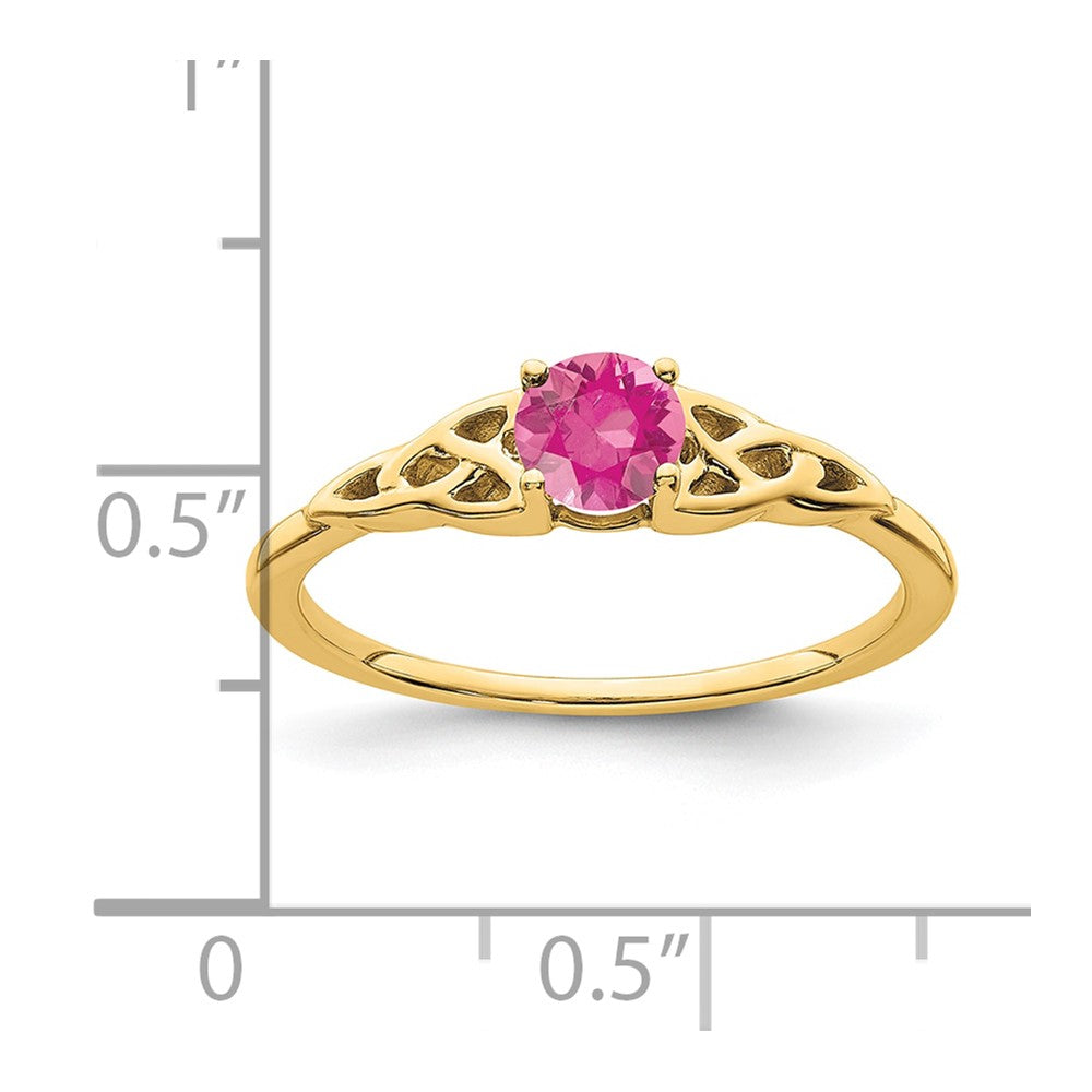 10k Pink Tourmaline Celtic Knot Ring