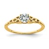 10k 4.5mm Round April/ White Topaz Celtic Knot Size 7 Birthstone Ring