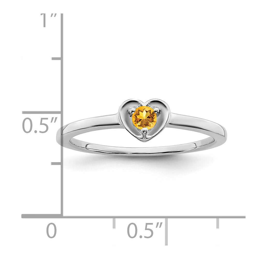 10k White Gold Citrine Heart Ring