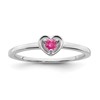 10k White Gold Pink Tourmaline Heart Ring