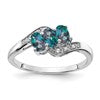 Sterling Silver Rhodium-plated Created Alexandrite and Diamond Ring