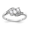 Sterling Silver Rhodium-plated White Topaz and Diamond Ring