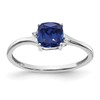 Sterling Silver Rhodium-plated Created Sapphire and Diamond Ring