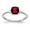 Sterling Silver Rhodium-plated Garnet and Diamond Ring