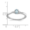 14k White Gold Aquamarine and Diamond Ring