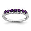 Sterling Silver Rhodium-plated Amethyst and Diamond Ring