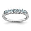 10k White Gold March/ Aquamarine and Diamond 7-stone Ring