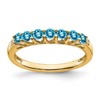 10k December/ Blue Topaz and Diamond 7-stone Ring