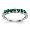 10k White Gold Created Alexandrite and Diamond 7-stone Ring