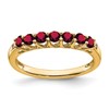 14k Lab Created Ruby and Diamond 7-stone Ring