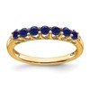 14k Lab Created Sapphire and Diamond 7-stone Ring