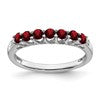 10k White Gold January/ Garnet and Diamond 7-stone Ring