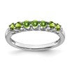 10k White Gold August/ Peridot and Diamond 7-stone Ring