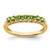 10k August/ Peridot and Diamond 7-stone Ring