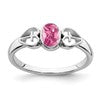 Sterling Silver Rhodium-plated Pink Tourmaline Ring