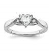 Sterling Silver Rhodium-plated White Topaz and Diamond Ring