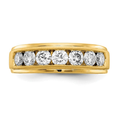 IBGoodman 10k 1 1/2 carat Lab Grown Diamond VS/SI+ G+ Seven Stone Complete Men's Ring