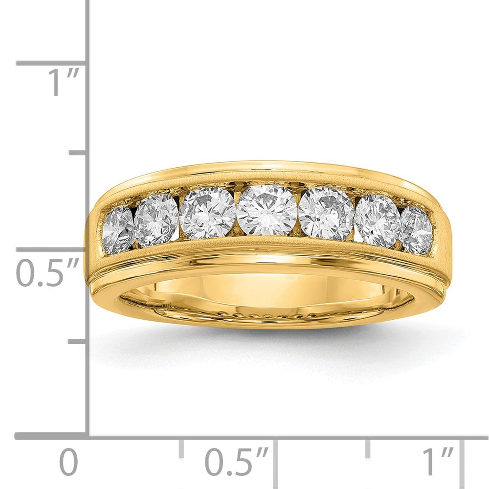 IBGoodman 10k 1 1/2 carat Lab Grown Diamond VS/SI+ G+ Seven Stone Complete Men's Ring