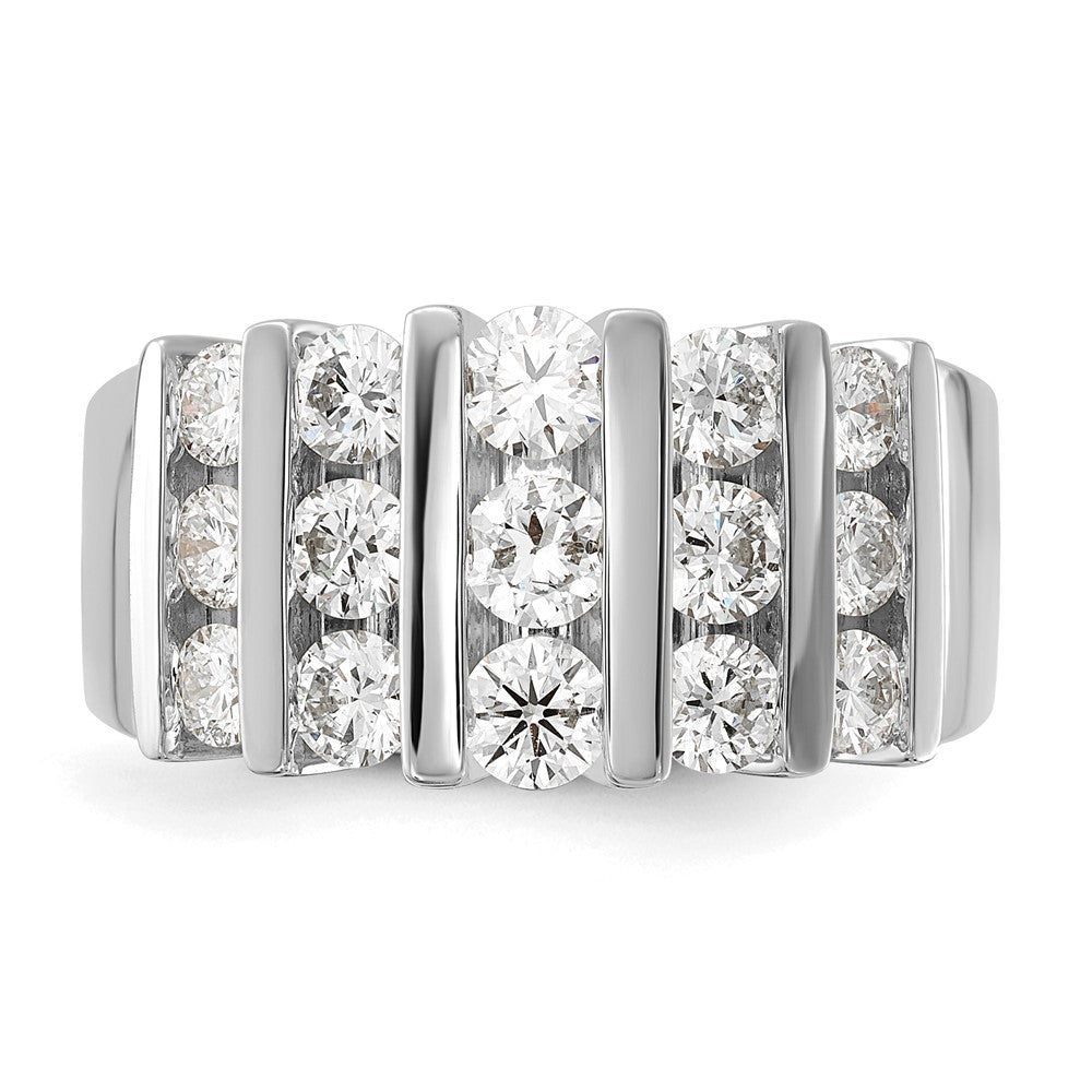 14k White Gold 1 1/2 carat Lab Grown Diamond VS/SI+ G+ Complete Fashion Band