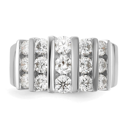 14k White Gold 1 1/2 carat Lab Grown Diamond VS/SI+ G+ Complete Fashion Band