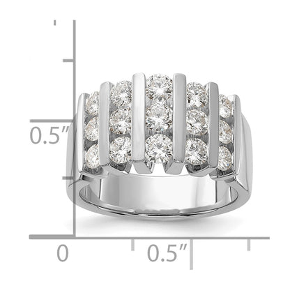 14k White Gold 1 1/2 carat Lab Grown Diamond VS/SI+ G+ Complete Fashion Band