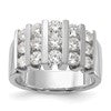 14k White Gold 1 1/2 carat Lab Grown Diamond VS/SI+ G+ Complete Fashion Band