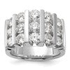 14k White Gold 3 carat Lab Grown Diamond VS/SI+ G+ Complete Fashion Band