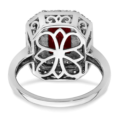 14k Two-Tone 5/8 carat Lab Grown Diamond VS/SI+ G+ and Lab Created Ruby Complete Fashion Ring