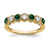 14k 1/2 carat Lab Grown Diamond VS/SI+ G+ and Lab Created Emerald Complete Ring