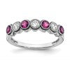 14k White Gold  1/2 carat Lab Grown Diamond VS/SI+ G+ and Lab Created Pink Sapphire Complete Ring