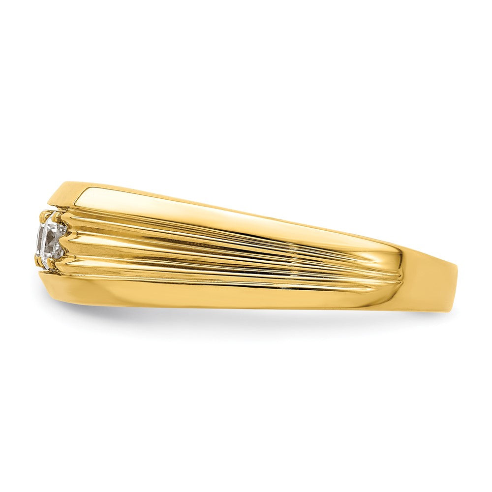 14K 3-Stone 1/2 carat Diamond Complete Men's Ring