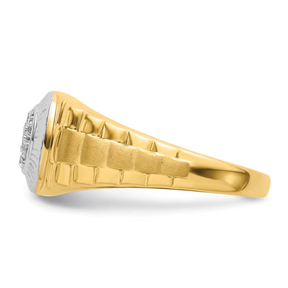 IBGoodman 14k Two-tone 1/4 carat Lab Grown Diamond VS/SI+ G+ Complete Men's Ring
