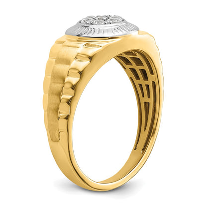 IBGoodman 14k Two-tone 1/4 carat Lab Grown Diamond VS/SI+ G+ Complete Men's Ring