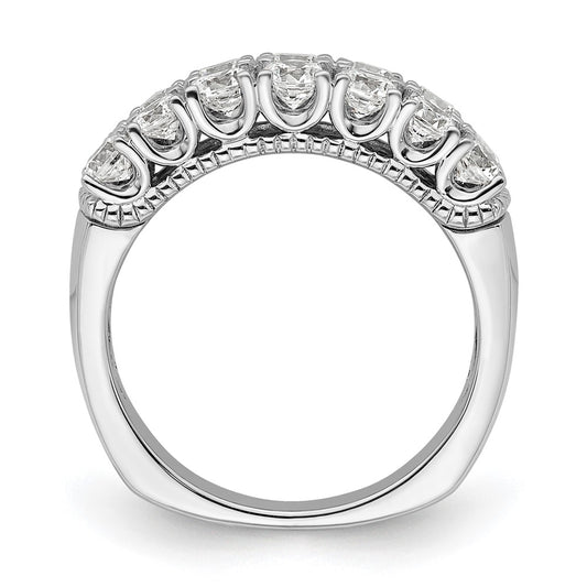 14k White Gold 1 5/8 carat Lab Grown Diamond VS/SI+ G+ Complete Double Row Fashion Band