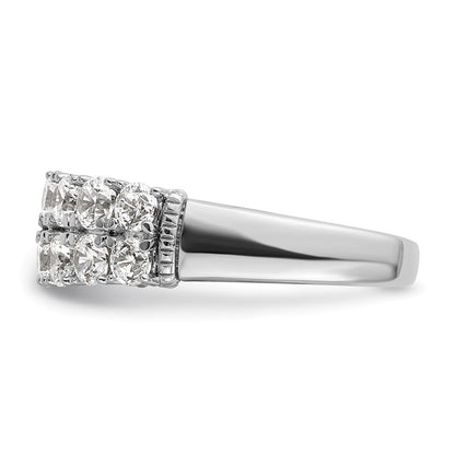 14k White Gold 1 5/8 carat Lab Grown Diamond VS/SI+ G+ Complete Double Row Fashion Band