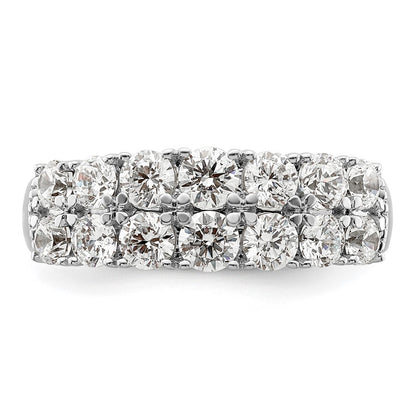 14k White Gold 1 5/8 carat Lab Grown Diamond VS/SI+ G+ Complete Double Row Fashion Band