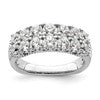14k White Gold 1 5/8 carat Lab Grown Diamond VS/SI+ G+ Complete Double Row Fashion Band