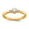 14k Beaded Edge Petite 3-Stone 1/4 carat Round Diamond Complete Promise/Engagement Ring