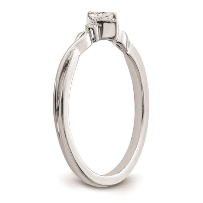 14k White Gold Beaded Edge Petite 3-Stone 1/15 carat Marquise Diamond Complete Promise/Engagement Ring