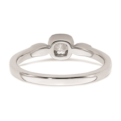 14k White Gold Rope Edge Petite 1/4 carat Cushion-cut Diamond Complete Promise/Engagement Ring