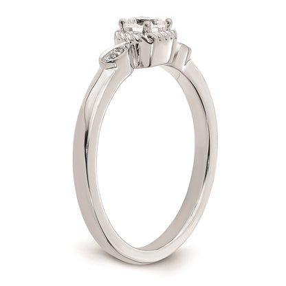 14k White Gold Rope Edge Petite 1/4 carat Cushion-cut Diamond Complete Promise/Engagement Ring