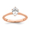 14k Rose Gold (Holds 3/4 carat (6.7x5mm) Oval) 6-Prong with .02 carat Diamond Leaf Design Semi-Mount Engagement Ring