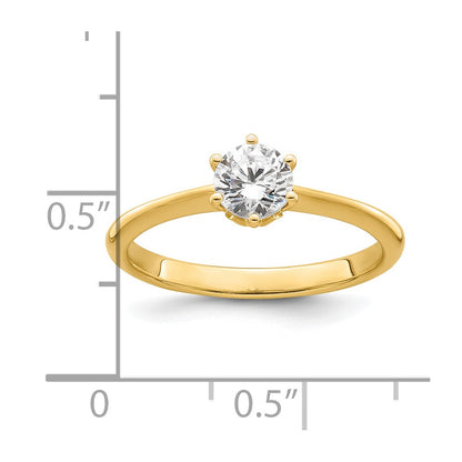 14k (Holds 1/2 carat (5.20 mm) Round) 4-Prong with .01 carat Diamond Leaf Design Semi-Mount Engagement Ring