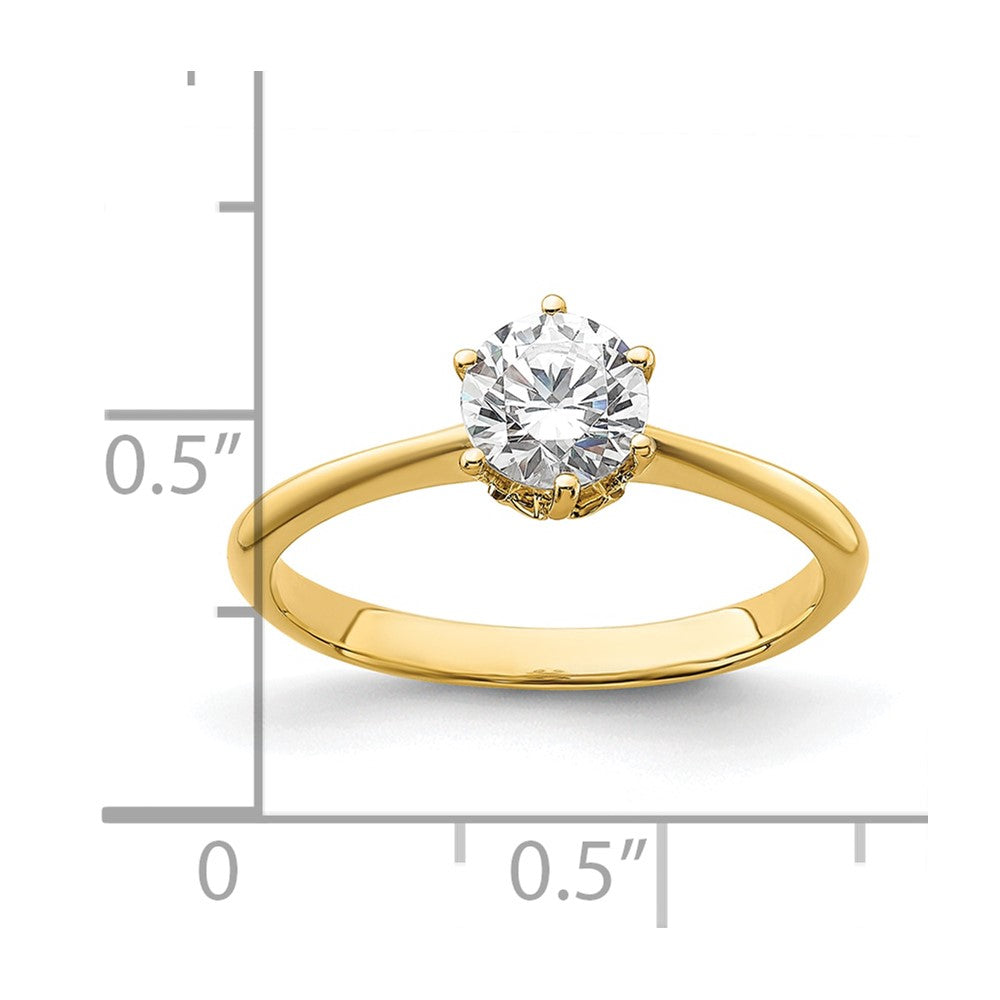 14k (Holds 3/4 carat (5.80 mm) Round) 4-Prong with .02 carat Diamond Leaf Design Semi-Mount Engagement Ring