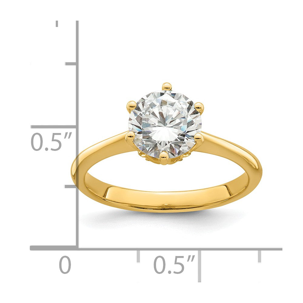 14k (Holds 1.25 carat (7.50 mm) Round) 4-Prong with .03 carat Diamond Leaf Design Semi-Mount Engagement Ring