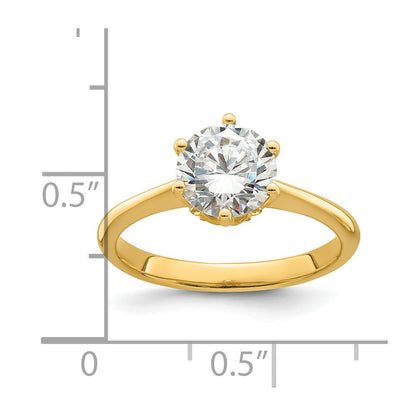 14k (Holds 1.25 carat (7.50 mm) Round) 4-Prong with .03 carat Diamond Leaf Design Semi-Mount Engagement Ring